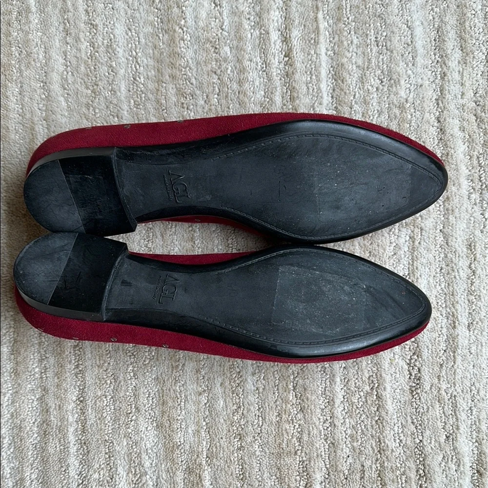 AGL Attilio Giusti Leombroni Suede Grommet Studded Ballet Flats Siz US 9 | EU 39
